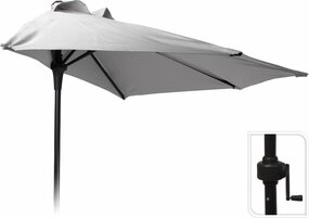 PARASOL HALF ROND DIA 250CM taupe