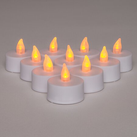 Theelicht Geel Vlameffect/Blister Met Afstandsbediening 10st. LED - afbeelding 2