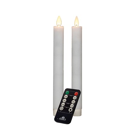 Dinerkaars LED Wit Rustiek Wax Led Bewegende Vlam 2st.  H23cm - afbeelding 1