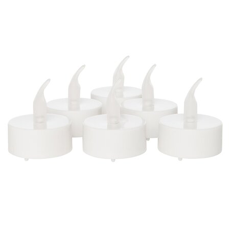 Theelicht Geel Vlameffect/Blister/Timer 6st. LED - afbeelding 1