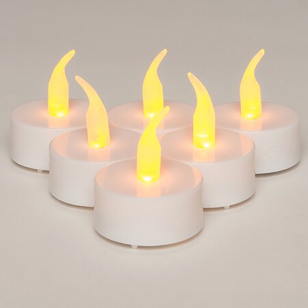 Theelicht Geel Vlameffect/Blister/Timer 6st. LED - afbeelding 2