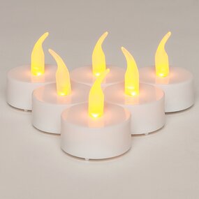 Theelicht Geel Vlameffect/Blister/Timer 6st. LED - afbeelding 2
