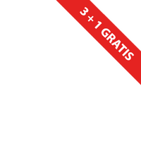 Banner - korting - rood - 3 plus 1 gratis