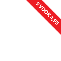 Banner - korting - Rood - 5 voor 4 95