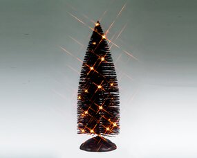 Black Bristle Tree With Orange Lights