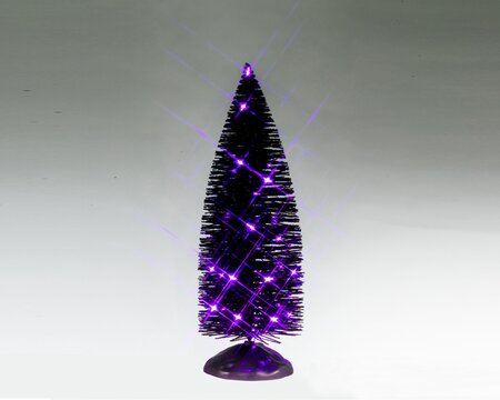 Black Bristle Tree With Purple Lights