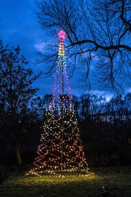 Boom met ster Multi LED Incl. 8 grondpennen H5m