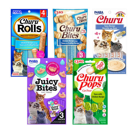 Churu kat cream, pops, bites, rolls en juicy bites