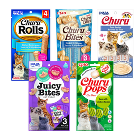 Churu kat cream, pops, bites, rolls en juicy bites