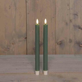 Dinerkaars 3D vlam H25cm jade groen LED 2st - afbeelding 2