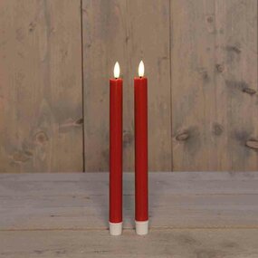 Dinerkaars 3D vlam H25cm rood LED 2st - afbeelding 2