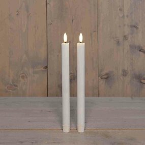 Dinerkaars 3D vlam H25cm wit LED 2st - afbeelding 2