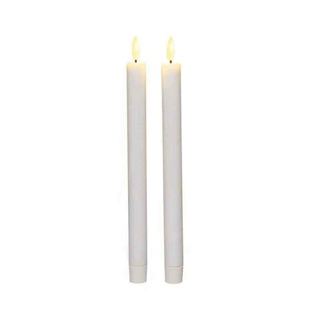 Dinerkaars 3D vlam H25cm wit LED 2st - afbeelding 2