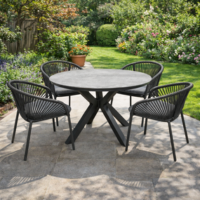 Diningset Davos Hirado Antraciet Lesli Living