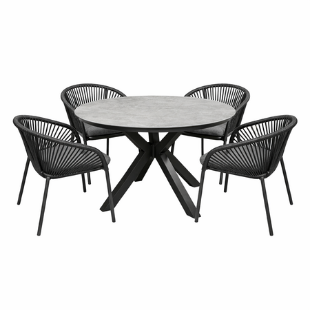 Diningset Davos Hirado Antraciet Lesli Living