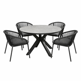 Diningset Davos Hirado Antraciet Lesli Living