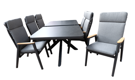 Diningset London Skye (antraciet) - afbeelding 1