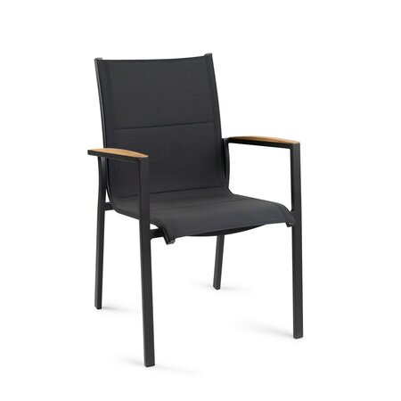 Foxx Teak Stackable Chair Charcoal - afbeelding 1
