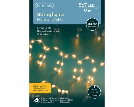 Extra dense lights L9m steady klassiek warm micro LED - afbeelding 1