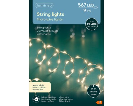 Extra dense lights L9m steady warm wit micro LED - afbeelding 1