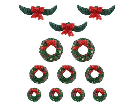 Garland and wreaths, set van 12