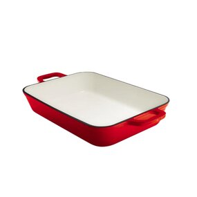 Geëmailleerde gietijzeren braadslede - 3,2 ltr. - rood