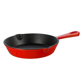 Geëmailleerde gietijzeren pan - 25 cm. - rood