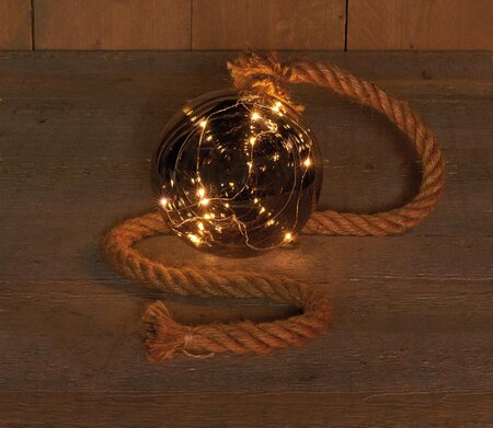 GLAZEN BAL ANTRACIET 15 CM