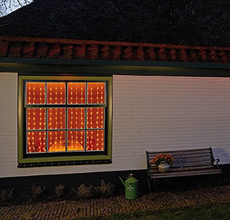 Gordijnverlichting draad transparant 200x140cm LED Classic warm - afbeelding 4