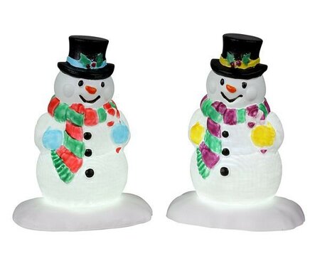 HOLLY HAT SNOWMAN, SET OF 2, B/O (4.5V)