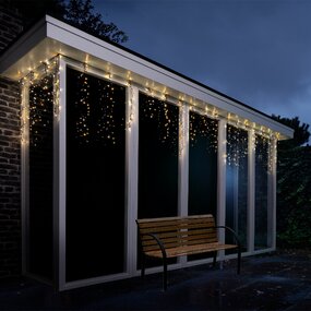 Icicle compact L3,75m 8 functie twinkel warm wit effect LED - afbeelding 4