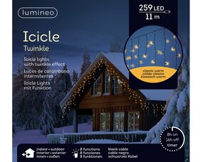 Icicle lights L11m 8 functie twinkel effect LED - afbeelding 3