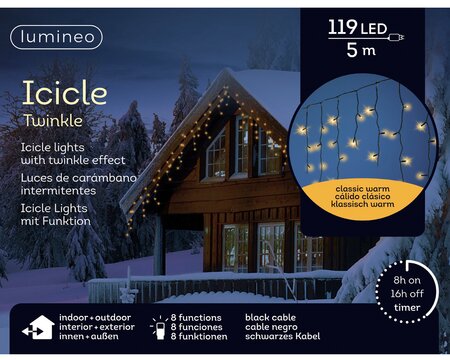 Icicle lights L5m 8 functie twinkel effect LED - afbeelding 1