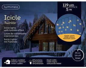 Icicle lights L5m 8 functie twinkel effect LED - afbeelding 3