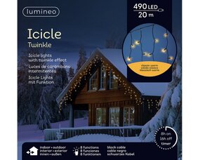 Icicle lights L9m 8 functie twinkel effect LED - afbeelding 3