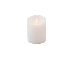 Stompkaars LED Wit Rustiek Wax Bewegende Vlam Timer 10x7,5cm - afbeelding 2