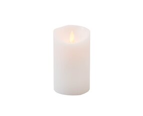 Stompkaars LED Wit Rustiek Wax Bewegende Vlam Timer 12,5x7,5cm - afbeelding 2
