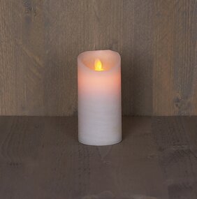 Stompkaars LED Wit Rustiek Wax Bewegende Vlam Timer 15x7,5cm - afbeelding 2