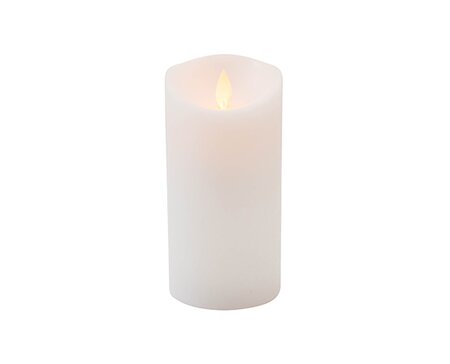 Stompkaars LED Wit Rustiek Wax Bewegende Vlam Timer 15x7,5cm - afbeelding 1