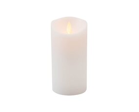 Stompkaars LED Wit Rustiek Wax Bewegende Vlam Timer 15x7,5cm - afbeelding 1