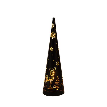 Kegel Met Hert En Sneeuwvlok Classic Warm ø10 H34,5 cm - afbeelding 1
