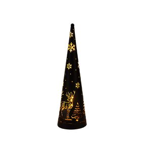 Kegel Met Hert En Sneeuwvlok Classic Warm ø10 H34,5 cm - afbeelding 3