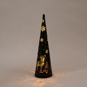 Kegel Met Hert En Sneeuwvlok Classic Warm ø10 H34,5 cm - afbeelding 2