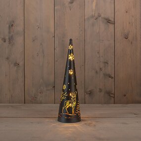 Kegel Met Hert En Sneeuwvlok Classic Warm ø10 H34,5 cm - afbeelding 3