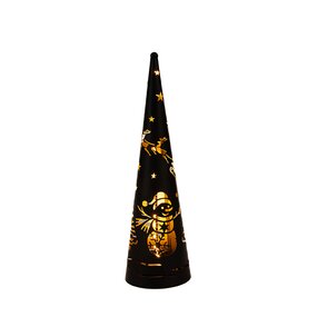 Kegel Met Hert En Sneeuwpop Classic Warm ø10 H34,5 cm - afbeelding 3
