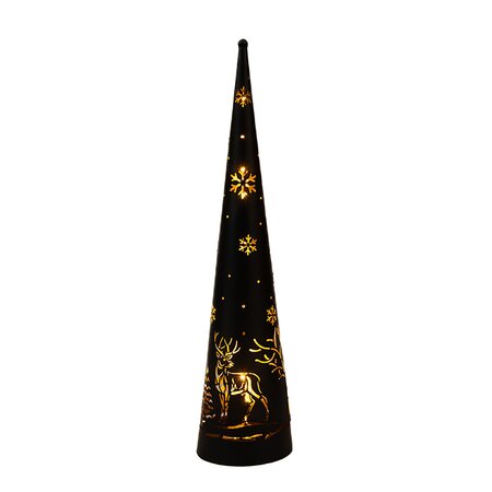 Kegel Met Hert En Sneeuwvlok Classic Warm ø12 H50,5 cm - afbeelding 1