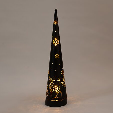 Kegel Met Hert En Sneeuwvlok Classic Warm ø12 H50,5 cm - afbeelding 2