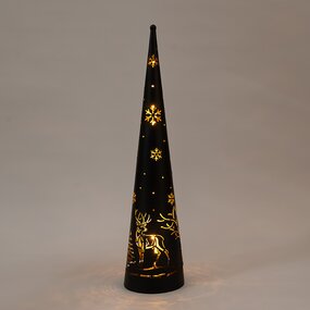 Kegel Met Hert En Sneeuwvlok Classic Warm ø12 H50,5 cm - afbeelding 2