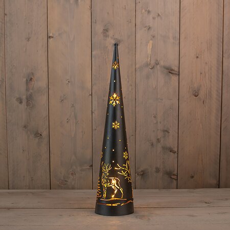 Kegel Met Hert En Sneeuwvlok Classic Warm ø12 H50,5 cm - afbeelding 3