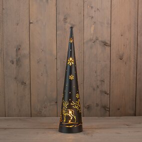 Kegel Met Hert En Sneeuwvlok Classic Warm ø12 H50,5 cm - afbeelding 3